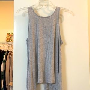 Gray, Medium, Yogalicious open back tank top